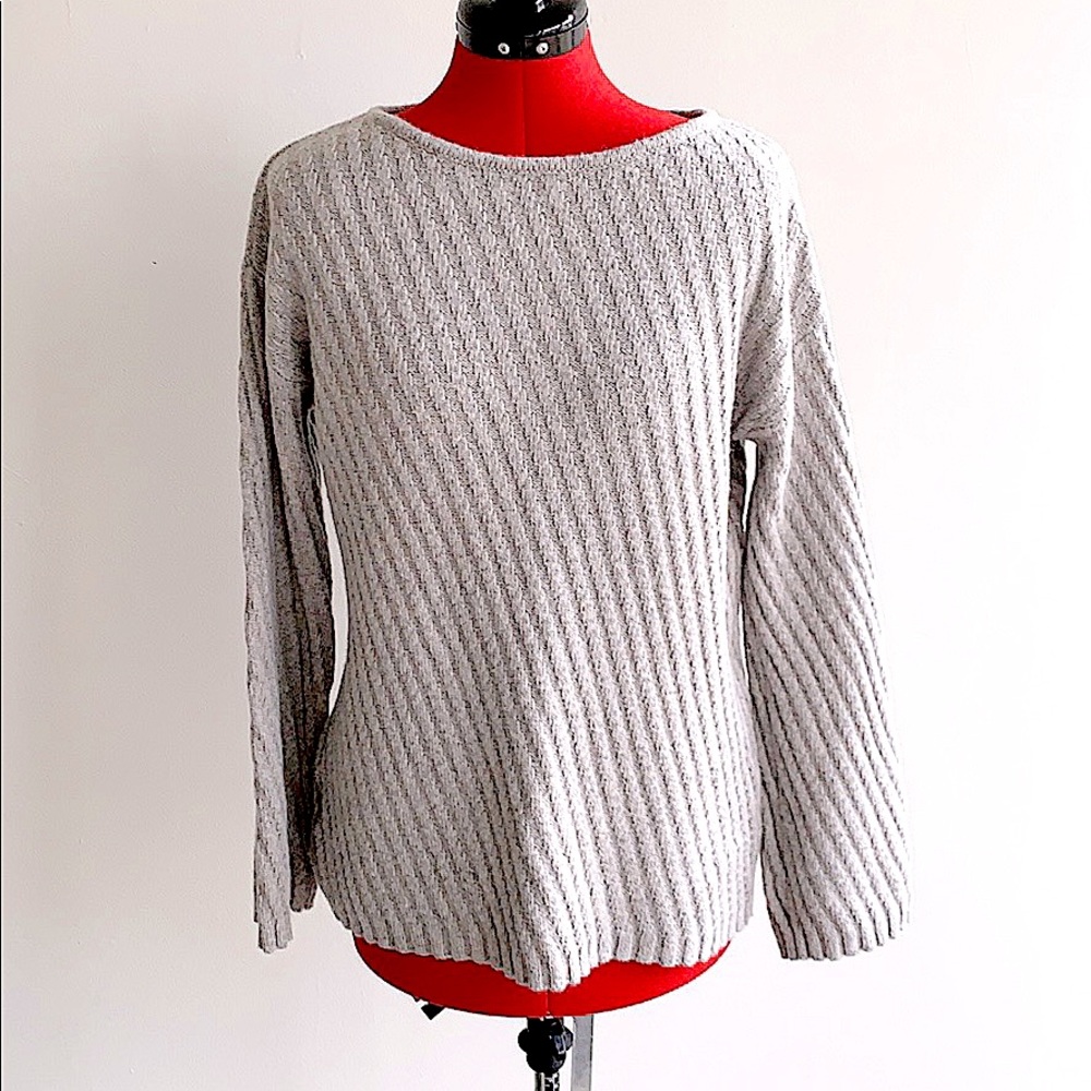 Ann Taylor Ribbed Sweater Grey Size Small
